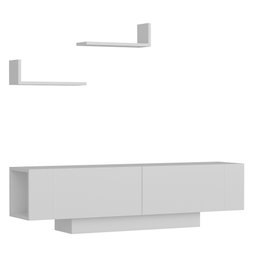Hanah Home Mueble TV Blanco Moderno Escandinavo Diseño Novedoso 150cm Ancho 40cm Alto