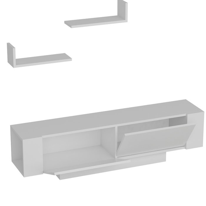 Hanah Home Mueble TV Blanco Moderno Escandinavo Diseño Novedoso 150cm Ancho 40cm Alto