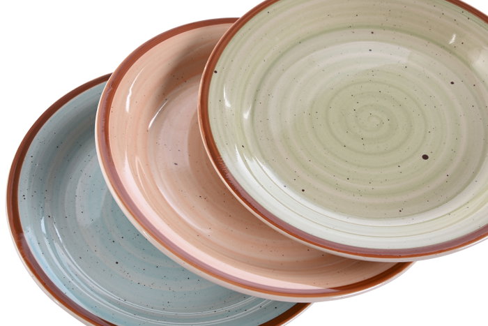 DKD Home Decor Platos de Loza Surtidos 18,5x18,5 cm