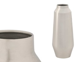 Jarron Ovalado Plateado Giftdecor 20 cm x 67 cm x 20 cm