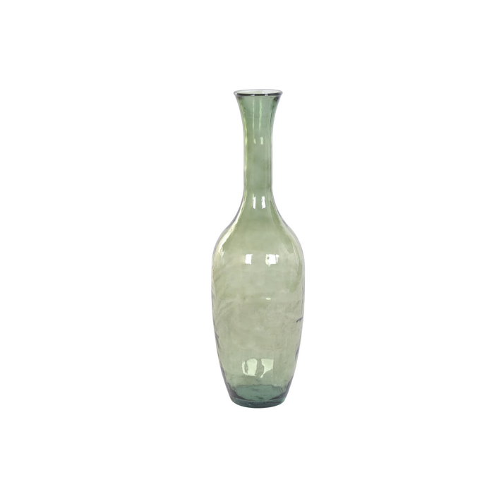 DKD Home Decor Jarrón de Cristal Reciclado Artesanal Verde 30x30x100 cm