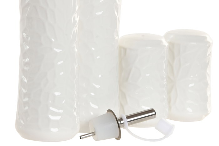 DKD Home Decor Pengjia flower 2025 Aceitera Vinagrera Set de 4 Piezas Porcelana Bambu Blanco Natural 17x19x17 cm DKD Home Decor Pengjia flower 2025 Aceitera Vinagrera Set de 4 Piezas Porcelana Bambu Blanco Natural 17x19x17 cm