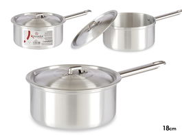 Kinvara Cazo Aluminio Con Tapa 18 cm Plata 2 L Apto Gas Horno Lavavajillas (Set de 10)