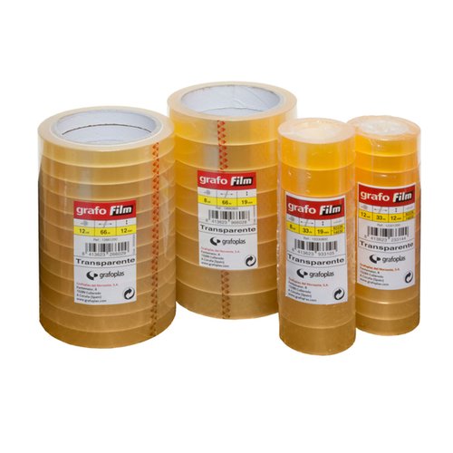 Cinta Adhesiva Grafofilm Transparente Rollo 33X19 (Set de 8) Cinta Adhesiva Grafofilm Transparente Rollo 33X19 (Set de 8)
