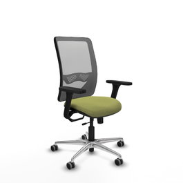PIQUERAS Y CRESPO Silla de oficina Zulema con mecanismo Sincro/Traslack, Verde oliva y Gris