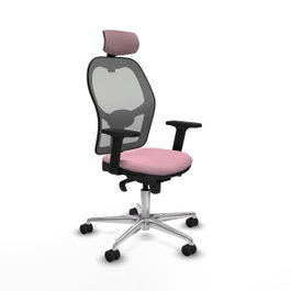 PIQUERAS Y CRESPO Silla de oficina Jorquera Rosa y Gris