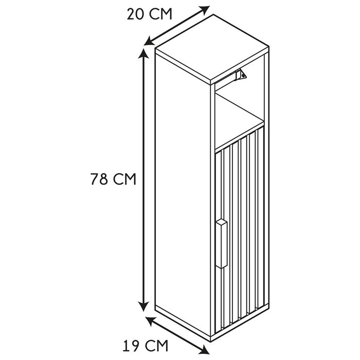 Home Deco Factory Mueble Papel Wc Natural Madera MDF 20x19x78 cm