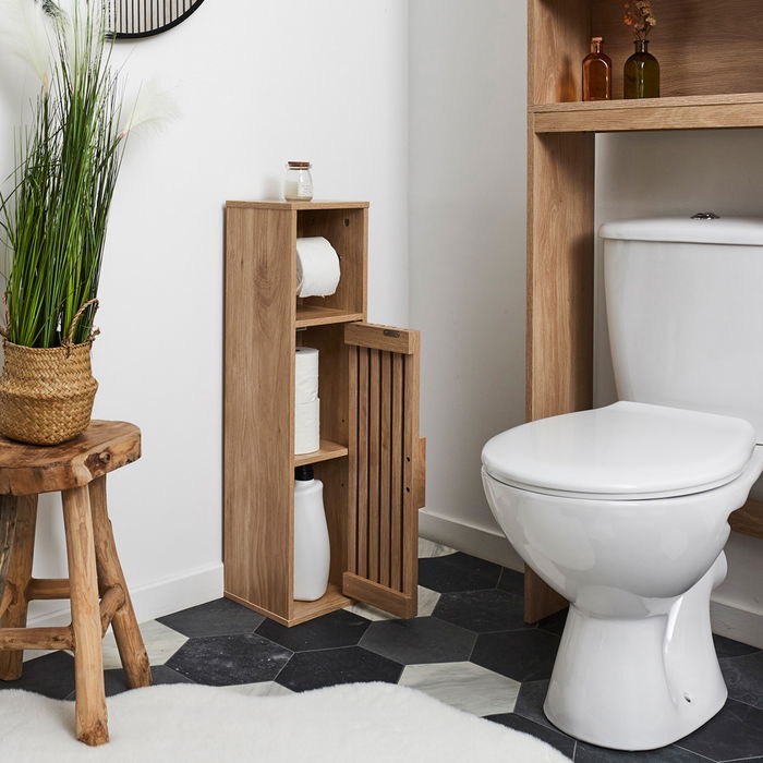 Home Deco Factory Mueble Papel Wc Natural Madera MDF 20x19x78 cm