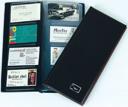 Tarjetero Lomo Soldado Iberplas 2/3 20 Fundas 160 Tarjetas Liso Comercial Negro