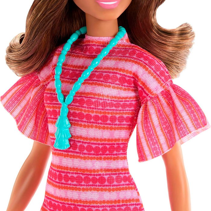 Barbie Muñeca Teresa Recipe For Friendship JCT02 Mattel Vestido Rosa Estampado Botines Cartera Collar