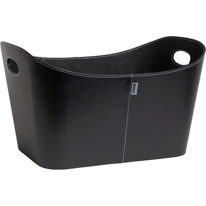Aduro Cesta para leña de piel sintética 55x45x30 cm con asas