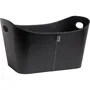 Aduro Cesta para leña de piel sintética 55x45x30 cm con asas