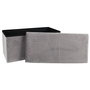 Home Deco Factory Banco Puf Plegable Terciopelo Gris Zig Zag Almacenamiento 76x38x38 cm