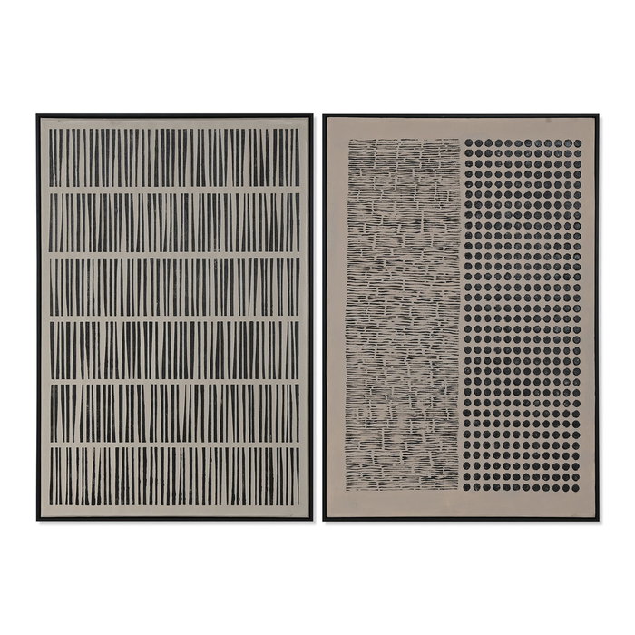 DKD Home Decor Cuadro Lienzo y Yeso Moderno 3D Surtido de 2 Piezas