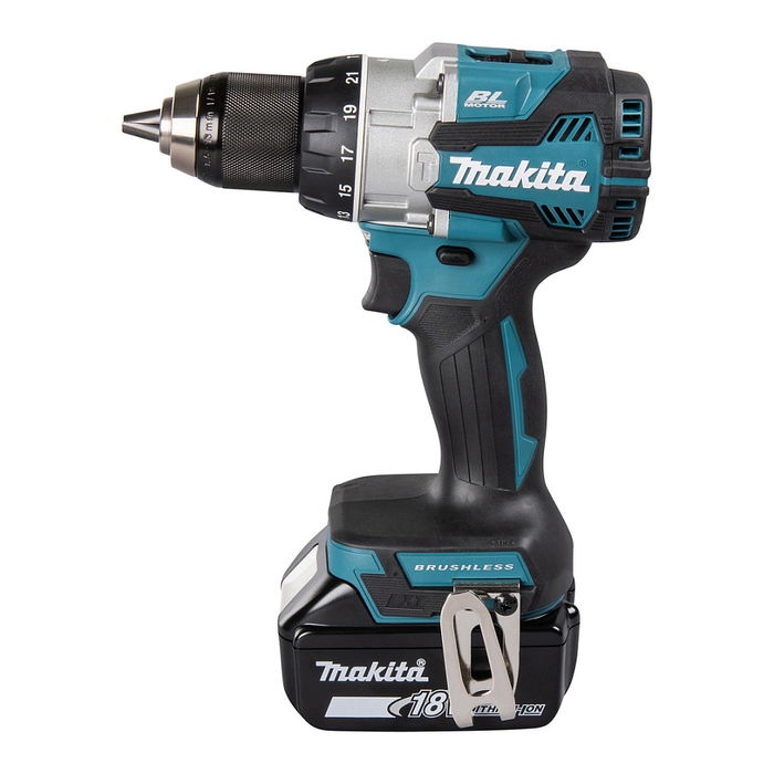 Makita DHP489RTJ Taladro Percutor Eléctrico Sin Escobillas 18V 1800 RPM Mango de Pistola 1/2" Negro Azul