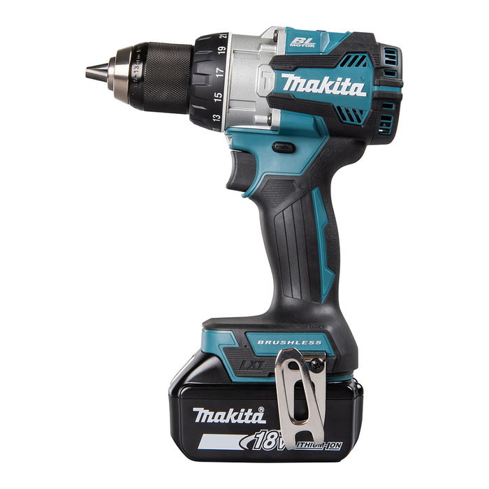 Makita DHP489RTJ Taladro Percutor Eléctrico Sin Escobillas 18V 1800 RPM Mango de Pistola 1/2" Negro Azul