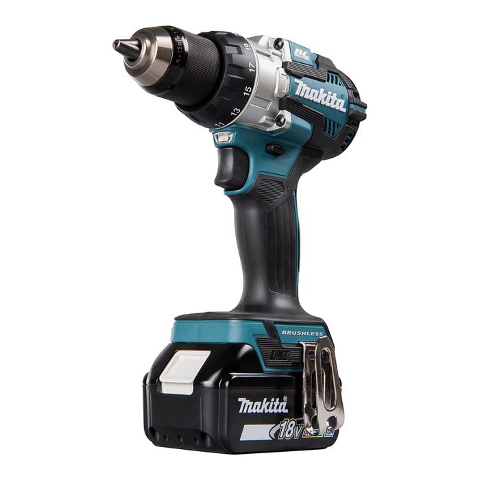 Makita DHP489RTJ Taladro Percutor Eléctrico Sin Escobillas 18V 1800 RPM Mango de Pistola 1/2" Negro Azul