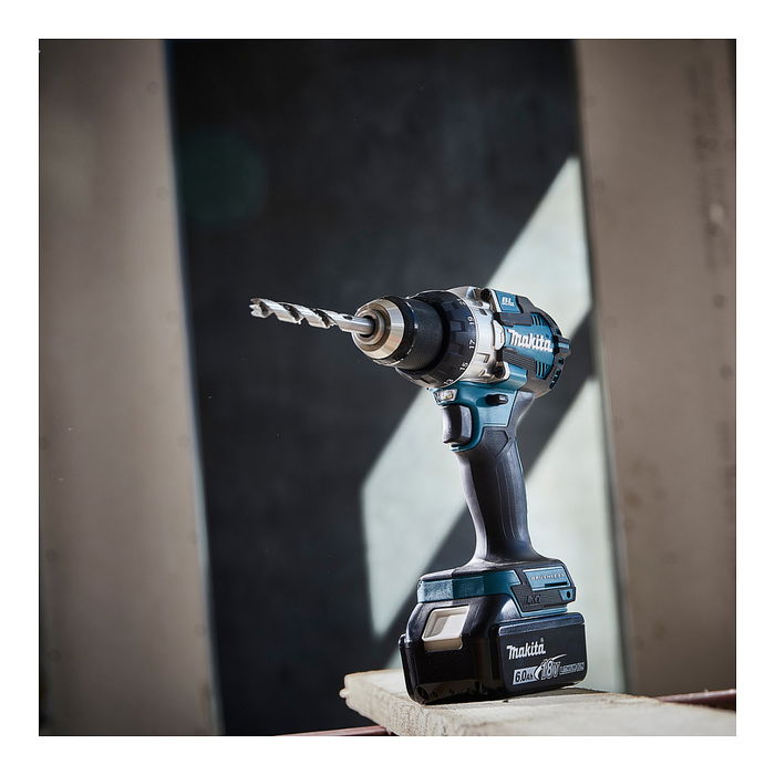 Makita DHP489RTJ Taladro Percutor Eléctrico Sin Escobillas 18V 1800 RPM Mango de Pistola 1/2" Negro Azul