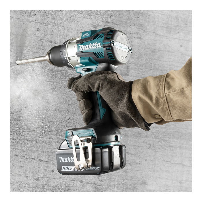 Makita DHP489RTJ Taladro Percutor Eléctrico Sin Escobillas 18V 1800 RPM Mango de Pistola 1/2" Negro Azul