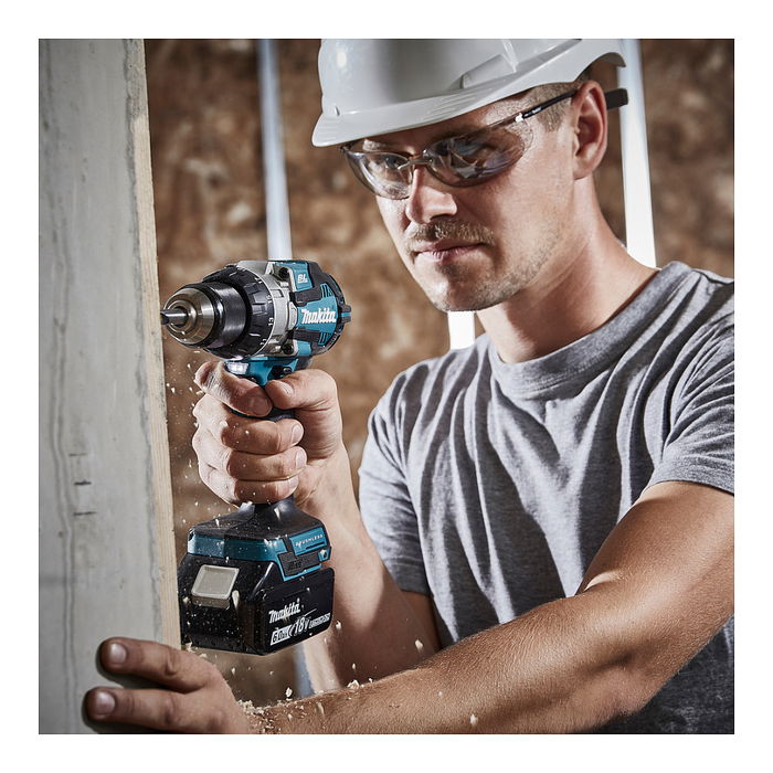 Makita DHP489RTJ Taladro Percutor Eléctrico Sin Escobillas 18V 1800 RPM Mango de Pistola 1/2" Negro Azul