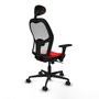 PIQUERAS Y CRESPO Silla de oficina Jorquera con mecanismo Sincro, Rojo y Blanco
