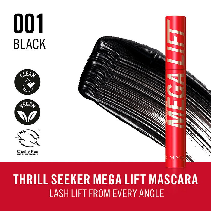 Rimmel London THRILL SEEKER MEGALIFT Máscara de Pestañas #001-Black 12,5 ml Rimmel London THRILL SEEKER MEGALIFT Máscara de Pestañas #001-Black 12,5 ml