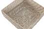 DKD Home Decor Servilletero Bambú Ratan Blanco Natural 18x18x6 cm