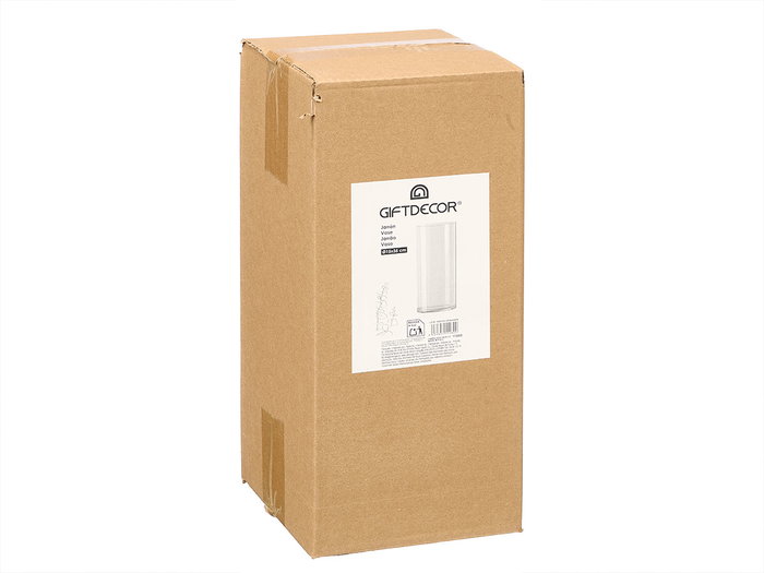 Giftdecor - Jarrón decorativo cilíndrico de acrílico transparente, 15x35 cm, para flores o decoración de interiores (Set de 12)