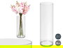 Giftdecor - Jarrón decorativo cilíndrico de acrílico transparente, 15x35 cm, para flores o decoración de interiores (Set de 12)