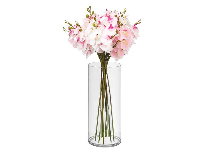 Giftdecor - Jarrón decorativo cilíndrico de acrílico transparente, 15x35 cm, para flores o decoración de interiores (Set de 12)