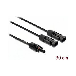 DeLOCK Cable Divisor Solar Delock DL4 2 x Conector Jack a 1 x Conector Jack, 30 cm, Negro