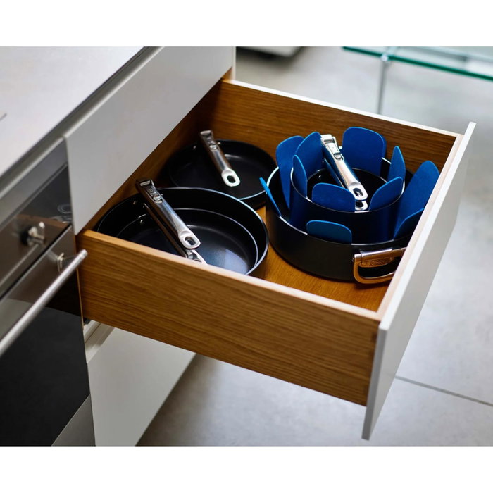 Joseph Joseph Juego de cocina Space con mangos plegables y revestimiento cerámico, 6 piezas, Azul