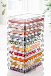 Hermia KKDFR1000-10 Set de Cajas de Almacenamiento 10 Piezas Plástico Transparente 14 x 11 x 11.5 cm