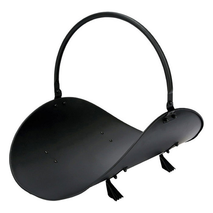Edm Cesta metálica para leña color negro 48 x 35 x 38 cm