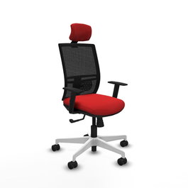 PIQUERAS Y CRESPO Silla de oficina Yunquera con mecanismo Sincro Rojo y Negro