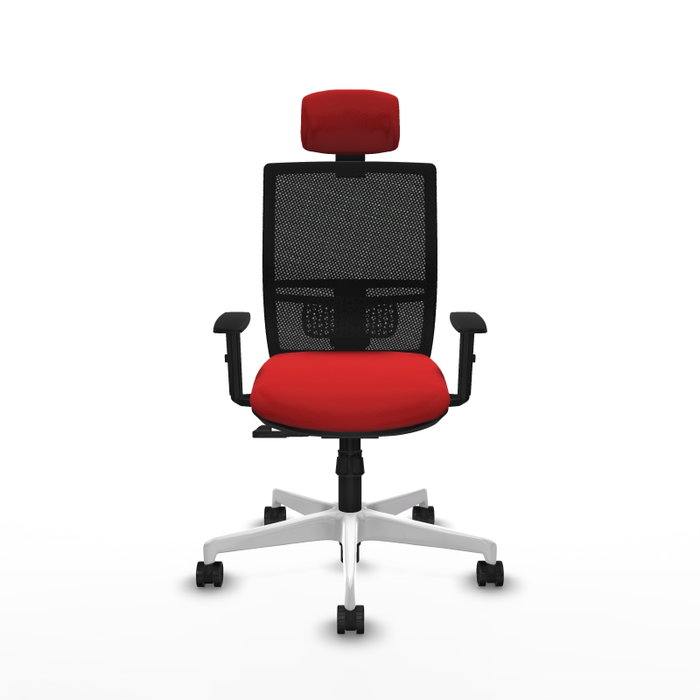 PIQUERAS Y CRESPO Silla de oficina Yunquera con mecanismo Sincro Rojo y Negro