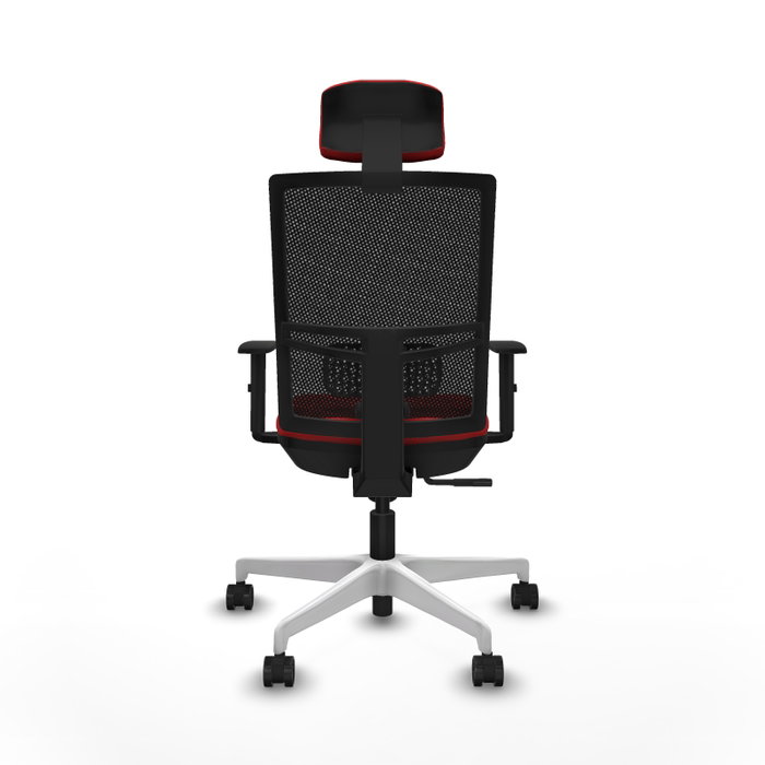 PIQUERAS Y CRESPO Silla de oficina Yunquera con mecanismo Sincro Rojo y Negro