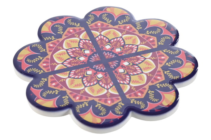 DKD Home Decor Posavasos Mandala Surtido de 12 unidades