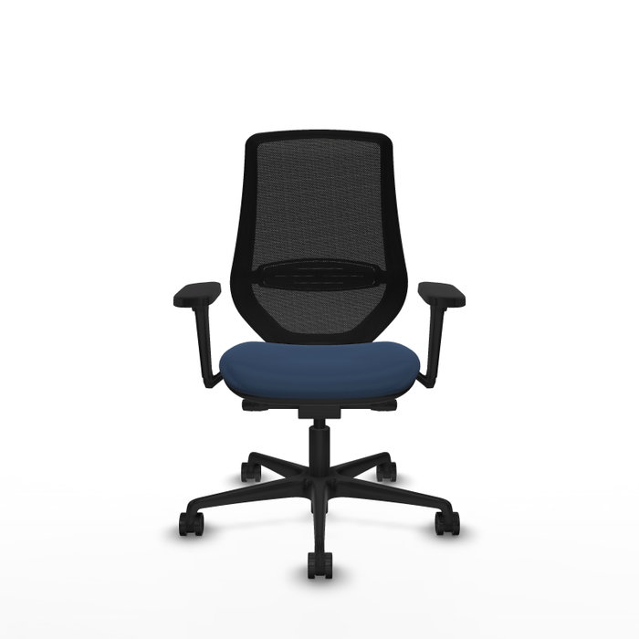 PIQUERAS Y CRESPO Silla de oficina Mardos con mecanismo Sincro/Traslack, Azul marino y Negro