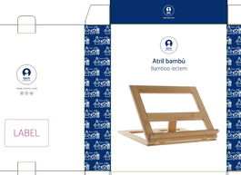 DKD Home Decor Atril Basicos Natural Bambu 28 x 20 x 33 cm