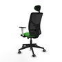 PIQUERAS Y CRESPO Silla de oficina Motilla con mecanismo Sincro/Traslack, Verde y Negro