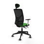 PIQUERAS Y CRESPO Silla de oficina Motilla con mecanismo Sincro/Traslack, Verde y Negro