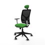 PIQUERAS Y CRESPO Silla de oficina Motilla con mecanismo Sincro/Traslack, Verde y Negro