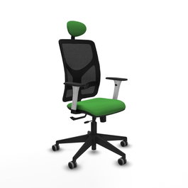 PIQUERAS Y CRESPO Silla de oficina Motilla con mecanismo Sincro/Traslack, Verde y Negro