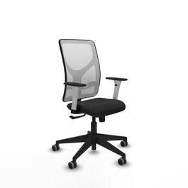 PIQUERAS Y CRESPO Silla de oficina Motilla con mecanismo Sincro, Negro y Blanco
