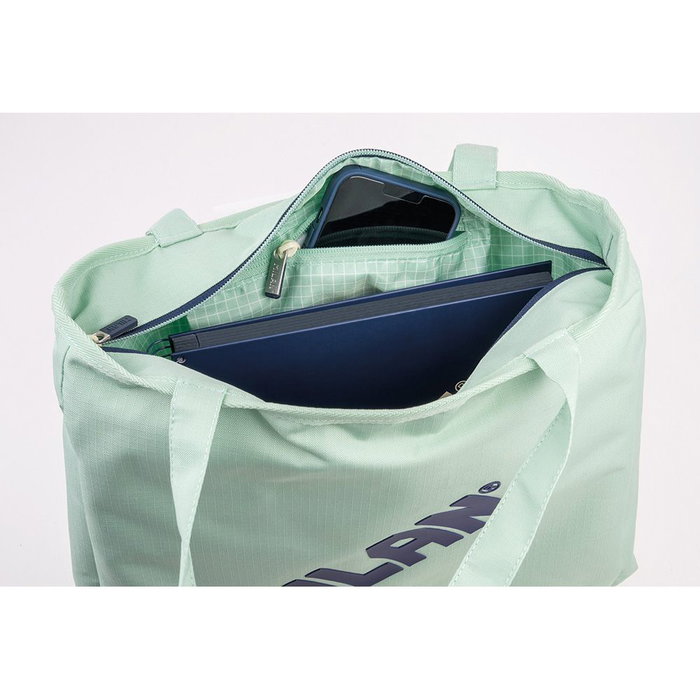 Milan Bolso Shopper Verde Tejido Ripstop Gigante - 403 Since 1918 - Capacidad 7,5L (38x36x6,5 cm)