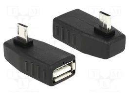 DeLOCK 65474 Adaptador USB micro-B Macho a USB 2.0-A Hembra OTG 90° Negro