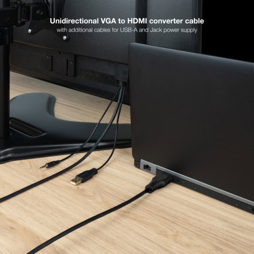 Nanocable Conversor VGA Macho a HDMI Macho con Audio y USB de 1,8m