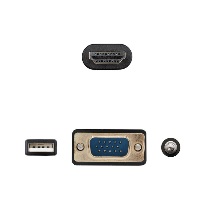 Nanocable Conversor VGA Macho a HDMI Macho con Audio y USB de 1,8m