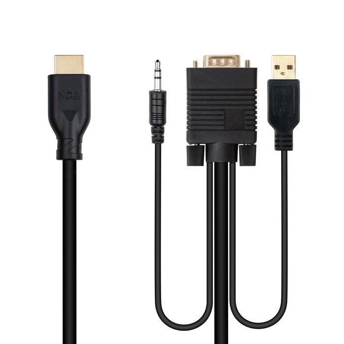 Nanocable Conversor VGA Macho a HDMI Macho con Audio y USB de 1,8m